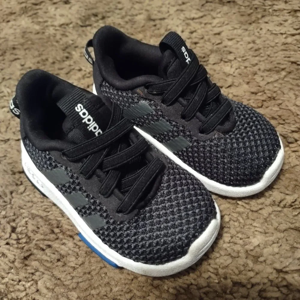 adidas Kids Black Mesh Athletic Sneakers